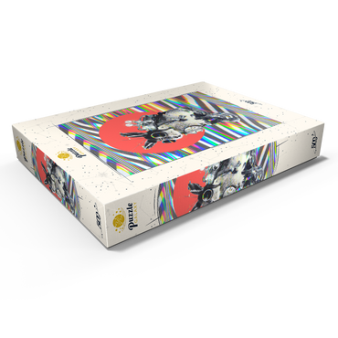 Darstellung des Puzzle Motivs Steampunk Bunny with Psychedelic Vibes 500 Puzzle Schachtel Ansicht1