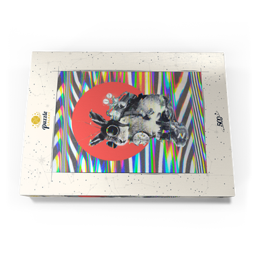 Darstellung des Puzzle Motivs Steampunk Bunny with Psychedelic Vibes 500 Puzzle Schachtel Ansicht3