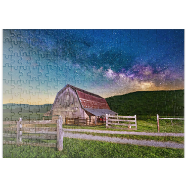 Darstellung des Puzzle Motivs puzzleplate Rustic Barn Under the Milky Way 200 Puzzle