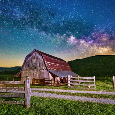 Darstellung des Puzzle Motivs Rustic Barn Under the Milky Way 200 Puzzle 3D Modell