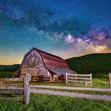 Darstellung des Puzzle Motivs Rustic Barn Under the Milky Way 500 Puzzle 3D Modell