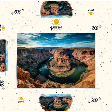 Darstellung des Puzzle Motivs Horseshoe Bend, Arizona 200 Puzzle Schachtel 3D Modell