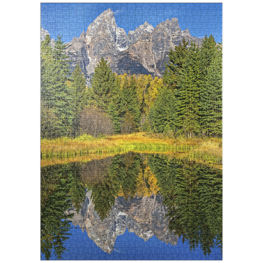 Darstellung des Puzzle Motivs puzzleplate Grand Teton National Park – Mountain Reflection in Autumn 1000 Puzzle