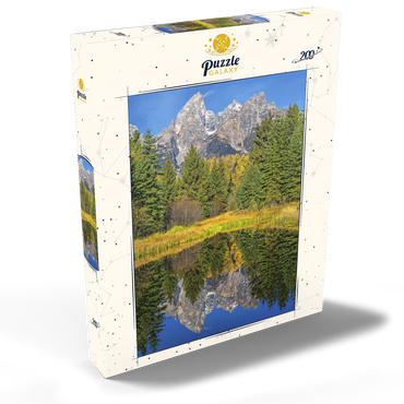 Darstellung des Puzzle Motivs Grand Teton National Park – Mountain Reflection in Autumn 200 Puzzle Schachtel Ansicht2