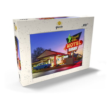 Darstellung des Puzzle Motivs Desert Hills Motel – Classic Route 66 Neon Nostalgia 1000 Puzzle Schachtel Ansicht2