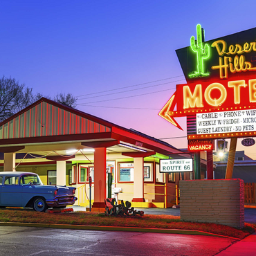 Darstellung des Puzzle Motivs Desert Hills Motel – Classic Route 66 Neon Nostalgia 1000 Puzzle 3D Modell