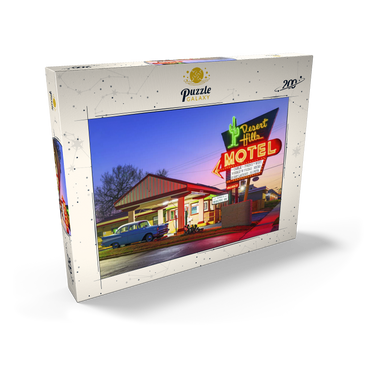 Darstellung des Puzzle Motivs Desert Hills Motel – Classic Route 66 Neon Nostalgia 200 Puzzle Schachtel Ansicht2