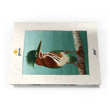 Darstellung des Puzzle Motivs Green Heron on Branch with Vibrant Plumage 1000 Puzzle Schachtel Ansicht3