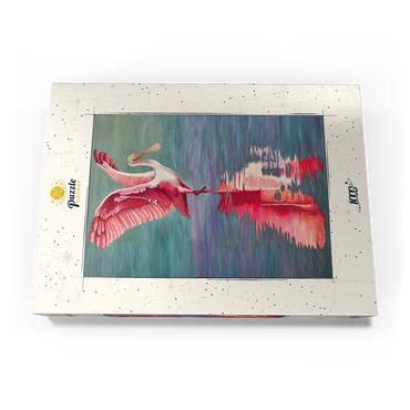 Darstellung des Puzzle Motivs Roseate Spoonbill with Reflective Water 1000 Puzzle Schachtel Ansicht3