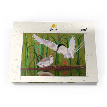 Darstellung des Puzzle Motivs Forster's Tern Feeding Chick in Wetlands 1000 Puzzle Schachtel Ansicht3