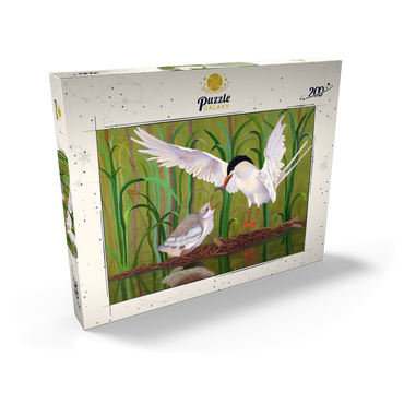 Darstellung des Puzzle Motivs Forster's Tern Feeding Chick in Wetlands 200 Puzzle Schachtel Ansicht2