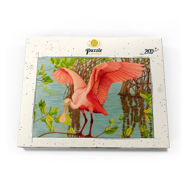 Darstellung des Puzzle Motivs Roseate Spoonbill in Mangrove Habitat 200 Puzzle Schachtel Ansicht3