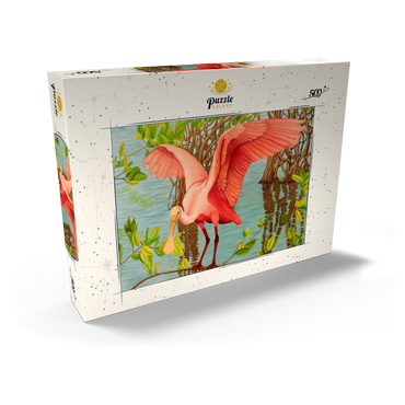 Darstellung des Puzzle Motivs Roseate Spoonbill in Mangrove Habitat 500 Puzzle Schachtel Ansicht2