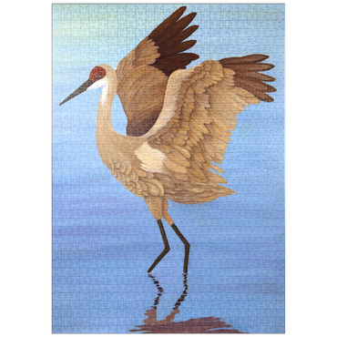 Darstellung des Puzzle Motivs puzzleplate Sandhill Crane with Outstretched Wings 1000 Puzzle