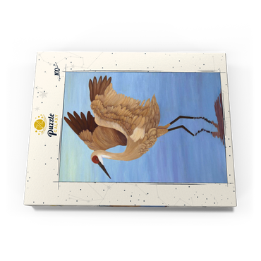 Darstellung des Puzzle Motivs Sandhill Crane with Outstretched Wings 100 Puzzle Schachtel Ansicht3