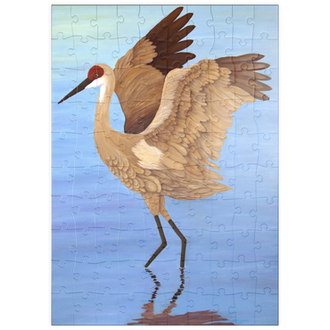 Darstellung des Puzzle Motivs puzzleplate Sandhill Crane with Outstretched Wings 100 Puzzle