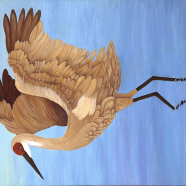 Darstellung des Puzzle Motivs Sandhill Crane with Outstretched Wings 100 Puzzle 3D Modell