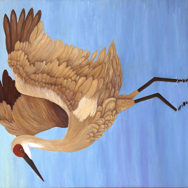 Darstellung des Puzzle Motivs Sandhill Crane with Outstretched Wings 200 Puzzle 3D Modell