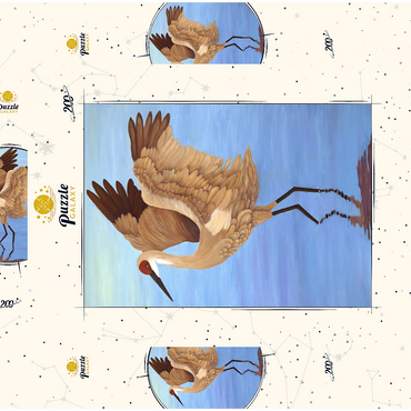 Darstellung des Puzzle Motivs Sandhill Crane with Outstretched Wings 200 Puzzle Schachtel 3D Modell