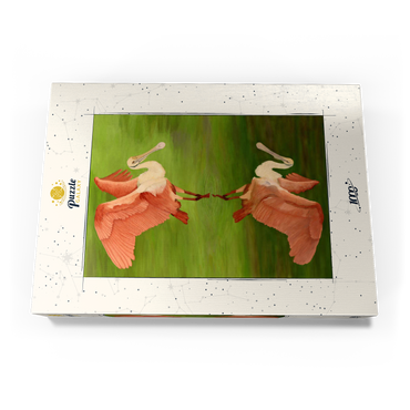 Darstellung des Puzzle Motivs Roseate Spoonbill with Mirror Reflection 1000 Puzzle Schachtel Ansicht3