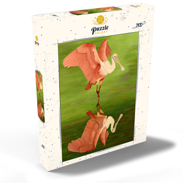 Darstellung des Puzzle Motivs Roseate Spoonbill with Mirror Reflection 200 Puzzle Schachtel Ansicht2