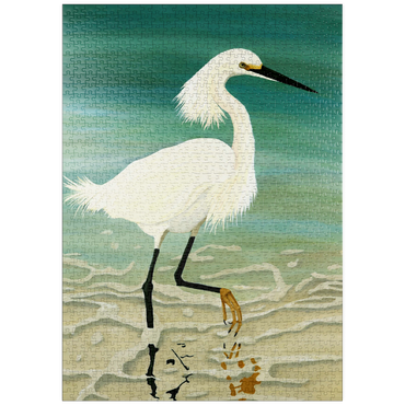 Darstellung des Puzzle Motivs puzzleplate Snowy Egret Walking in Shallow Waters 1000 Puzzle