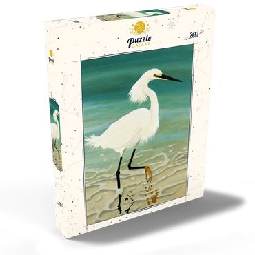Darstellung des Puzzle Motivs Snowy Egret Walking in Shallow Waters 200 Puzzle Schachtel Ansicht2