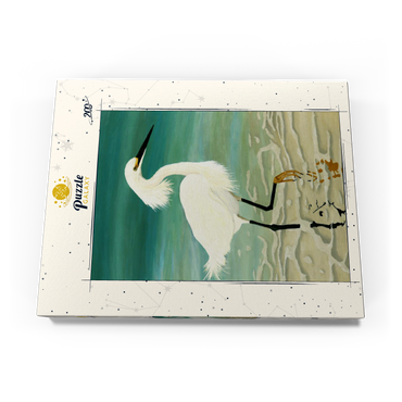 Darstellung des Puzzle Motivs Snowy Egret Walking in Shallow Waters 200 Puzzle Schachtel Ansicht3