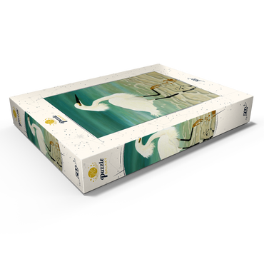 Darstellung des Puzzle Motivs Snowy Egret Walking in Shallow Waters 500 Puzzle Schachtel Ansicht1