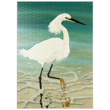 Darstellung des Puzzle Motivs puzzleplate Snowy Egret Walking in Shallow Waters 500 Puzzle