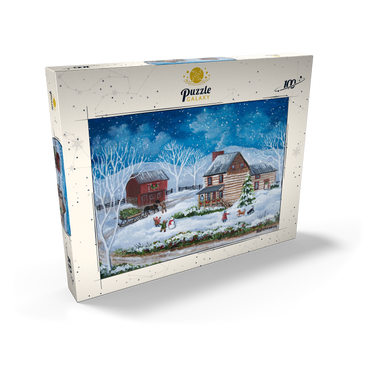 Darstellung des Puzzle Motivs Rustic Winter Scene with Snowy Cabin 100 Puzzle Schachtel Ansicht2