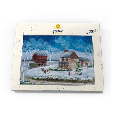 Darstellung des Puzzle Motivs Rustic Winter Scene with Snowy Cabin 200 Puzzle Schachtel Ansicht3