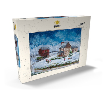 Darstellung des Puzzle Motivs Rustic Winter Scene with Snowy Cabin 500 Puzzle Schachtel Ansicht2