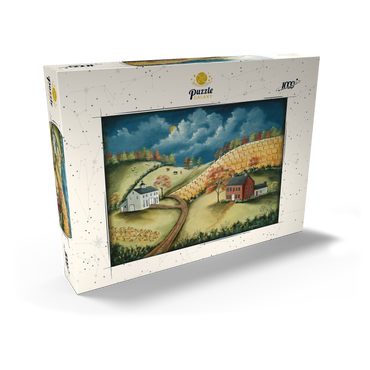 Darstellung des Puzzle Motivs Rustic Countryside Farm in Folk Art Style 1000 Puzzle Schachtel Ansicht2