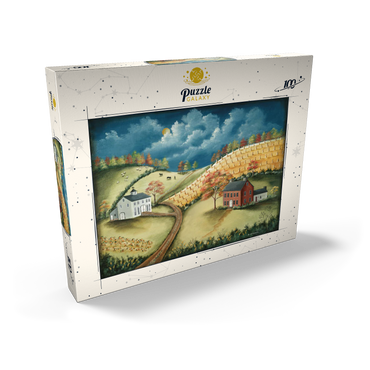Darstellung des Puzzle Motivs Rustic Countryside Farm in Folk Art Style 100 Puzzle Schachtel Ansicht2