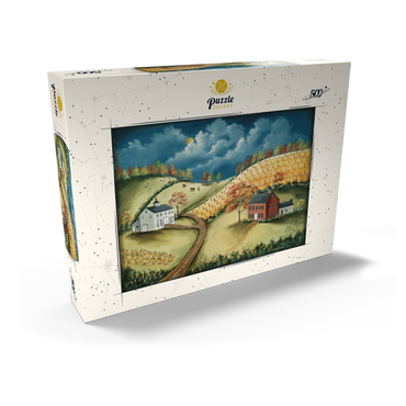 Darstellung des Puzzle Motivs Rustic Countryside Farm in Folk Art Style 500 Puzzle Schachtel Ansicht2
