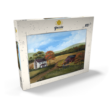 Darstellung des Puzzle Motivs Autumn Farmhouse with Pumpkin Patch 100 Puzzle Schachtel Ansicht2