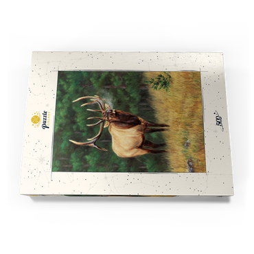 Darstellung des Puzzle Motivs Majestic Bull Elk in Forest Clearing 500 Puzzle Schachtel Ansicht3