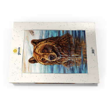 Darstellung des Puzzle Motivs Grizzly Bear Emerging from Water 500 Puzzle Schachtel Ansicht3