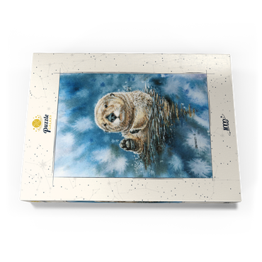 Darstellung des Puzzle Motivs Charming Sea Otter in Watercolor Art 1000 Puzzle Schachtel Ansicht3