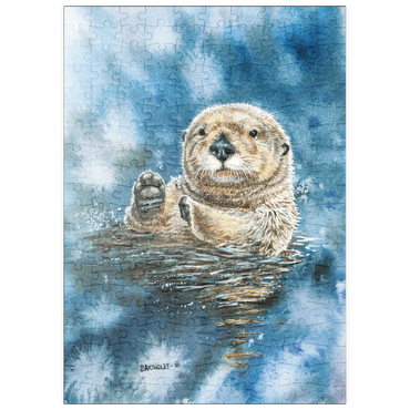 Darstellung des Puzzle Motivs puzzleplate Charming Sea Otter in Watercolor Art 200 Puzzle