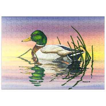 Darstellung des Puzzle Motivs puzzleplate Mallard Duck at Sunset Reflection 200 Puzzle