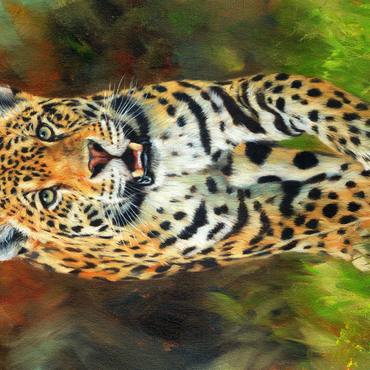 Darstellung des Puzzle Motivs Leopard Stepping Through Lush Grass 1000 Puzzle 3D Modell