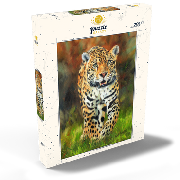Darstellung des Puzzle Motivs Leopard Stepping Through Lush Grass 200 Puzzle Schachtel Ansicht2