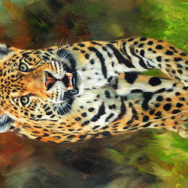 Darstellung des Puzzle Motivs Leopard Stepping Through Lush Grass 200 Puzzle 3D Modell
