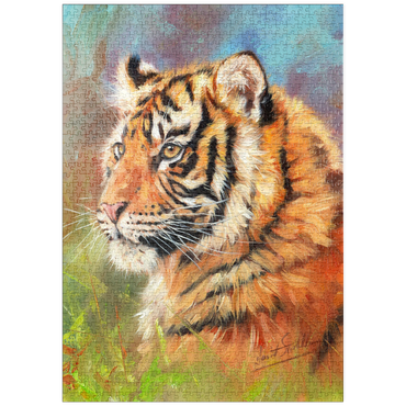 Darstellung des Puzzle Motivs puzzleplate Portrait of a Tiger in Vibrant Colors 1000 Puzzle