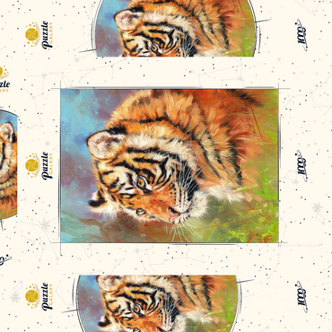 Darstellung des Puzzle Motivs Portrait of a Tiger in Vibrant Colors 1000 Puzzle Schachtel 3D Modell