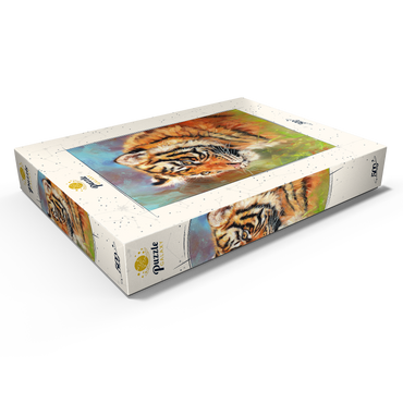 Darstellung des Puzzle Motivs Portrait of a Tiger in Vibrant Colors 500 Puzzle Schachtel Ansicht1