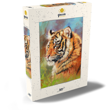 Darstellung des Puzzle Motivs Portrait of a Tiger in Vibrant Colors 500 Puzzle Schachtel Ansicht2