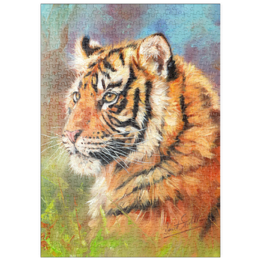 Darstellung des Puzzle Motivs puzzleplate Portrait of a Tiger in Vibrant Colors 500 Puzzle